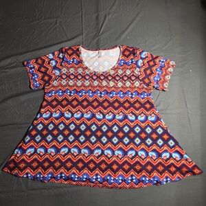 LuLaRoe Multicolor Zigzag Pattern Dress
